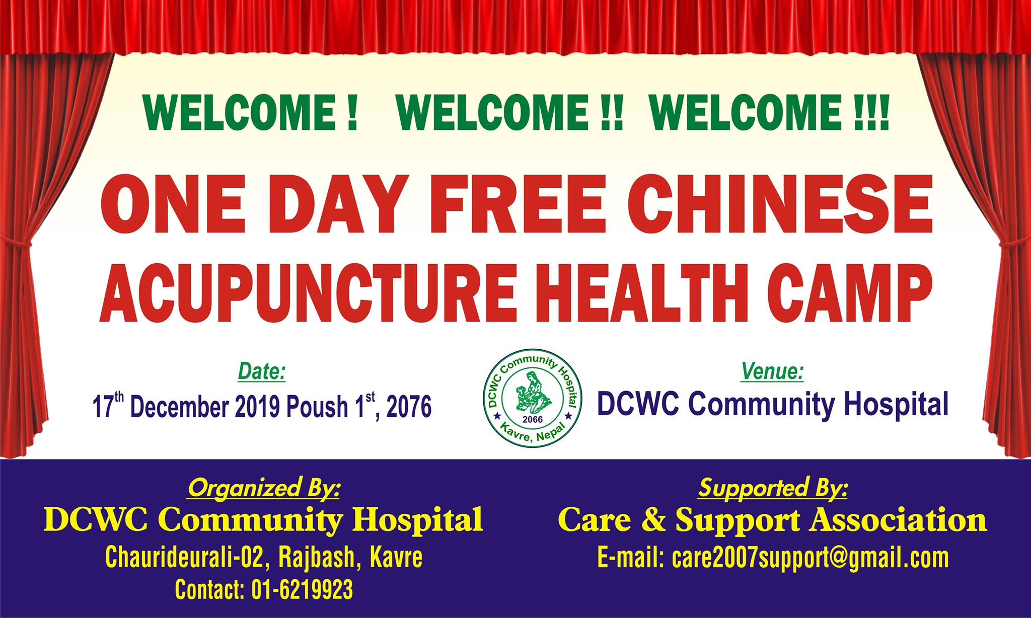 One day free Chinese Acupuncture Camp  on 17th December 2019