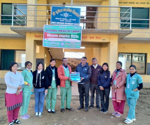 DCW Community Hospital Organized Free Health Camp at Suryodaya Secondary School 2081 poush 19